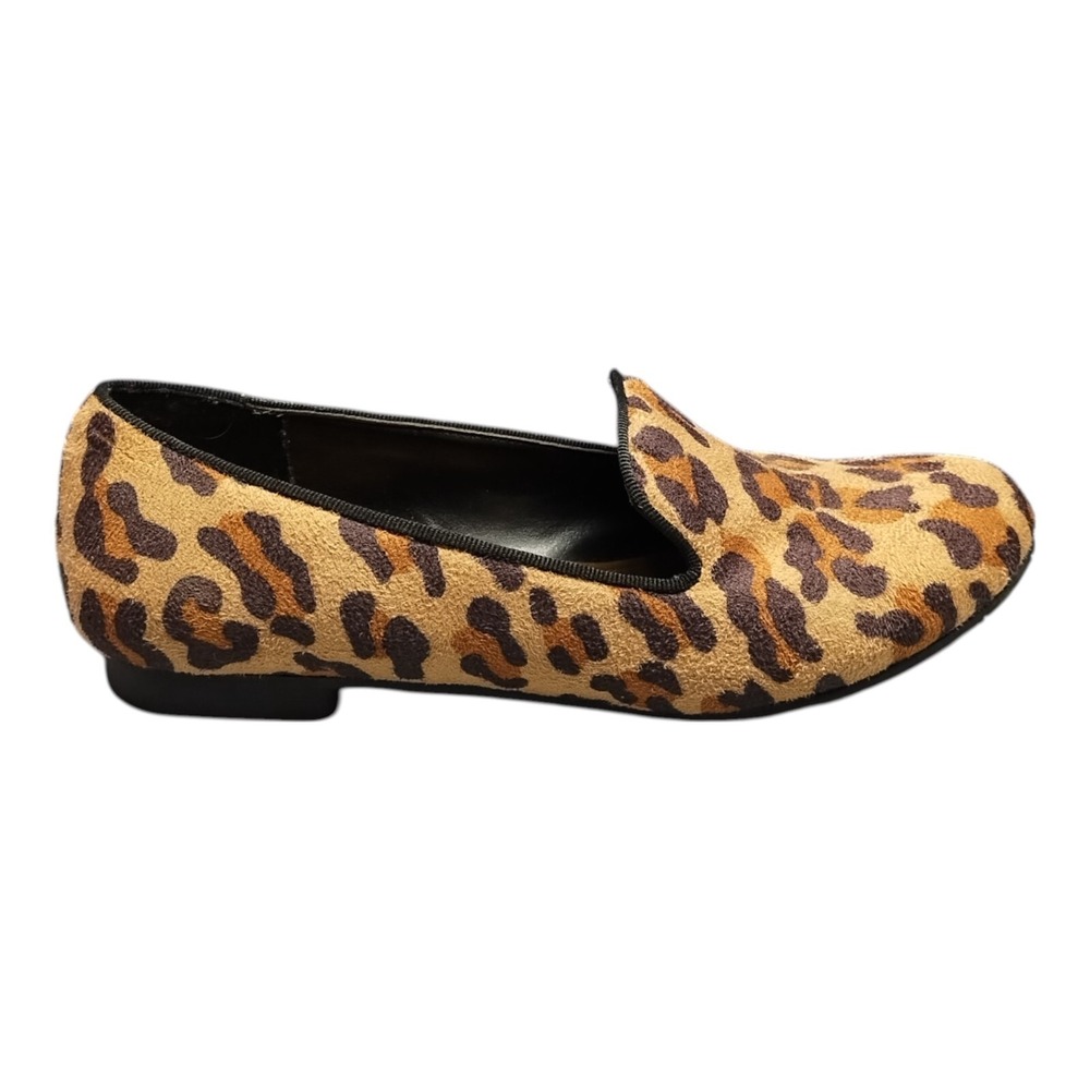 Candies Flats Shoes Womens US Size 6M Brown Black Leopard Print Comfort Slip On